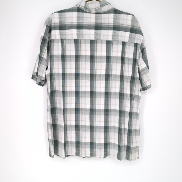 John Blair Mens Plaid Checkered Button Down Short Sleeve Shirt - Size L - GUC - Picture 2 of 10